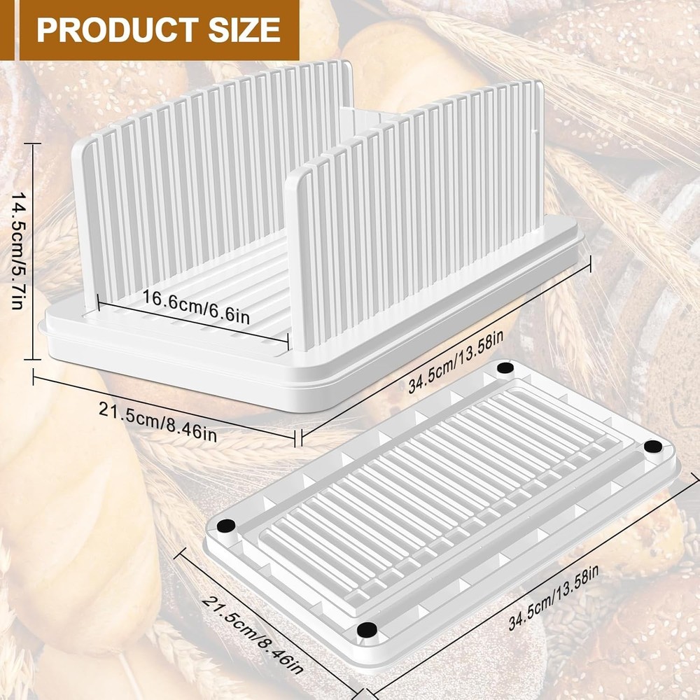 Upgrade Pull Out Bread Slicer for Homemade Bread, Foldable White