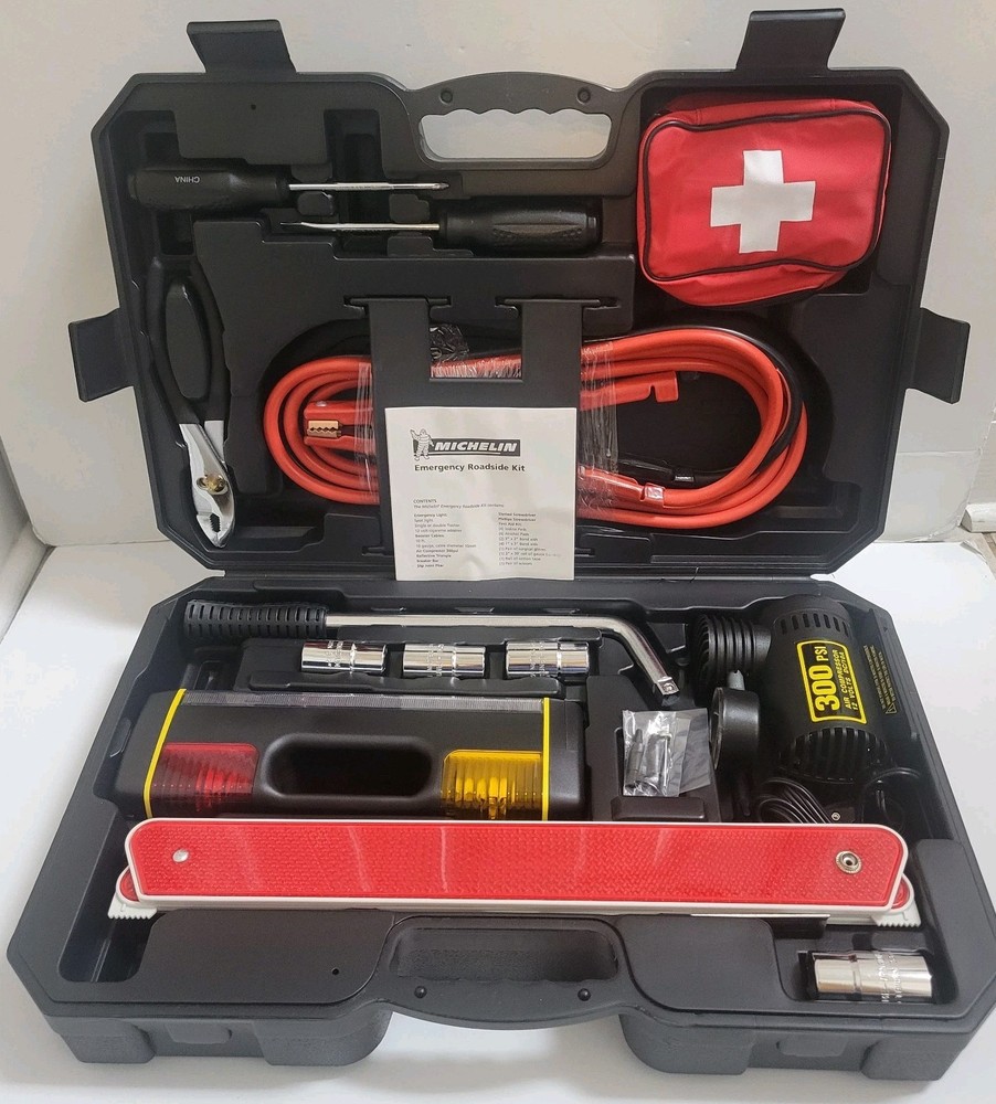 Michelin Vehicle Roadside Emergency Kit Never Used With Storage Case Complete