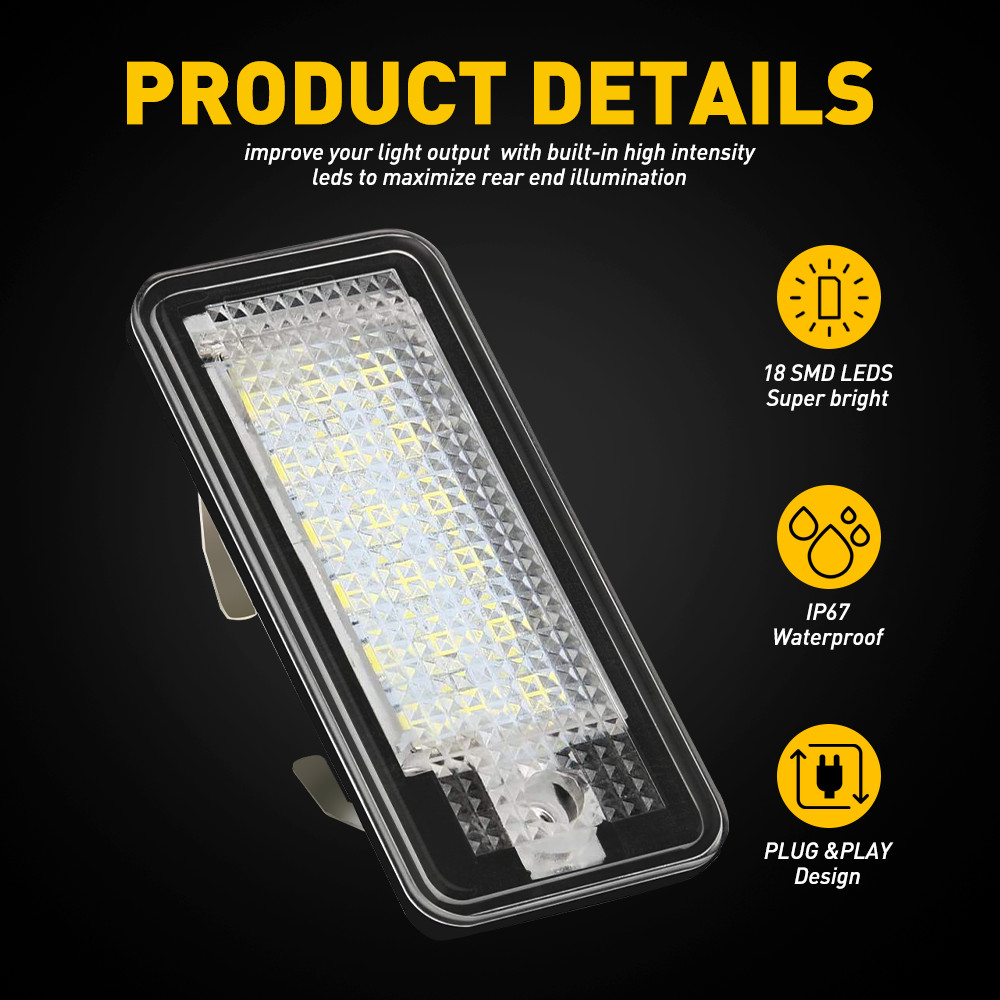 LED License Plate Lights Replacement For Audi A3 S4 A4 A6 A8 Quattro Canbus