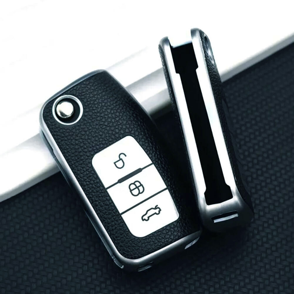 Vehicle Accessories Remote Key Case Shell for Ford Focus 2 C-Max Silver Texture