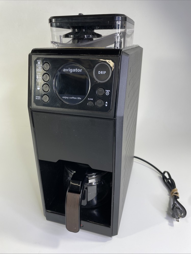 Avigator Coffee Maker Grinder 5 Cup Programmable Machine W/ Timer & Glass Carafe
