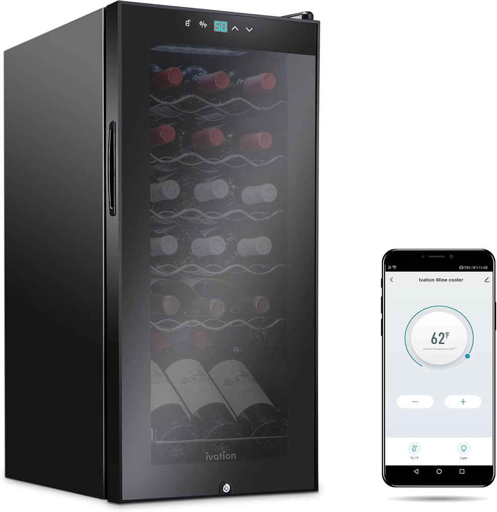18 Bottle Compressor Wine Cooler Refrigerator with Wi-Fi Smart App Control Cooli