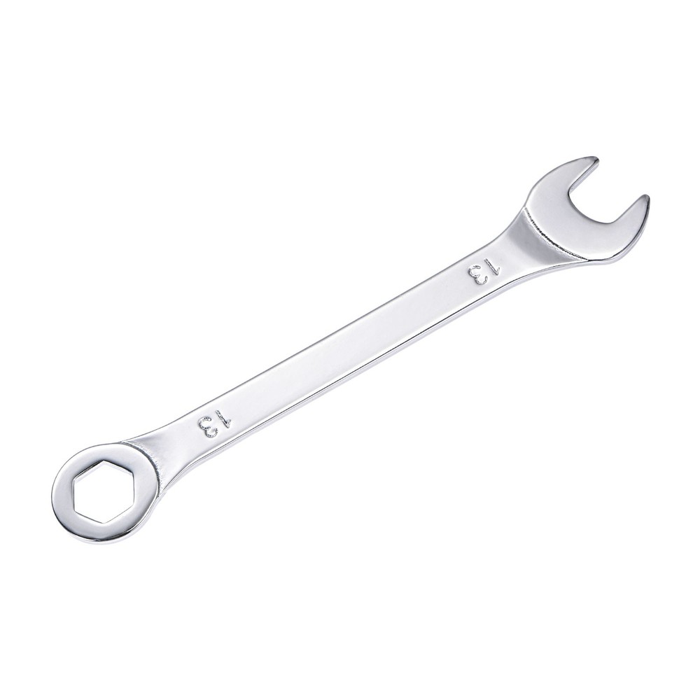 Thin Combination Wrench with Offset 6-Point End Angle Open End Carbon Steel 13mm