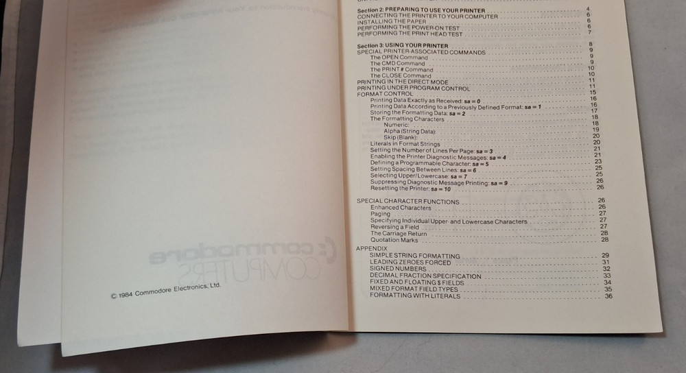 Commodore Computers MPS-802 Dot Matrix Printer User's Guide Manual 1984