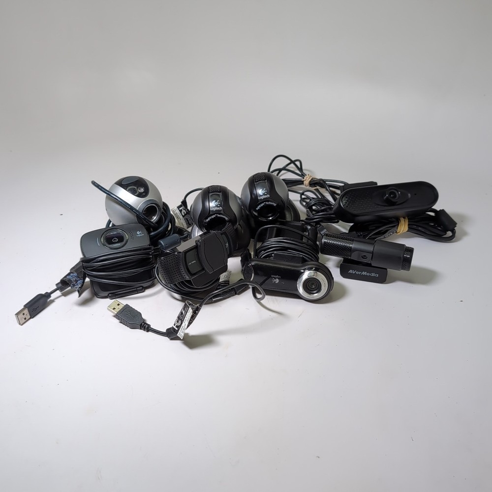 LOT OF 8 MIX MAKES/MODELS LOGITECH/Generic USB WebCam WORKING