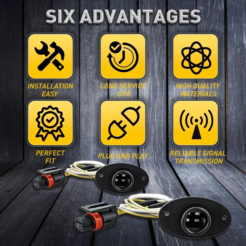 2x Rear License Plate Light Wire Harness Socket For 94-01 Dodge Ram 1500 2500