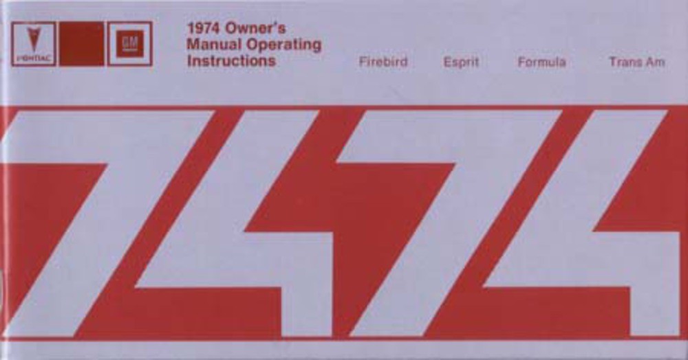 1974 Pontiac Firebird Owner's Manual