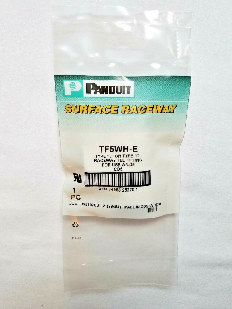 TF5WH-E Panduit LD5 Low Voltage Tee Fitting, White