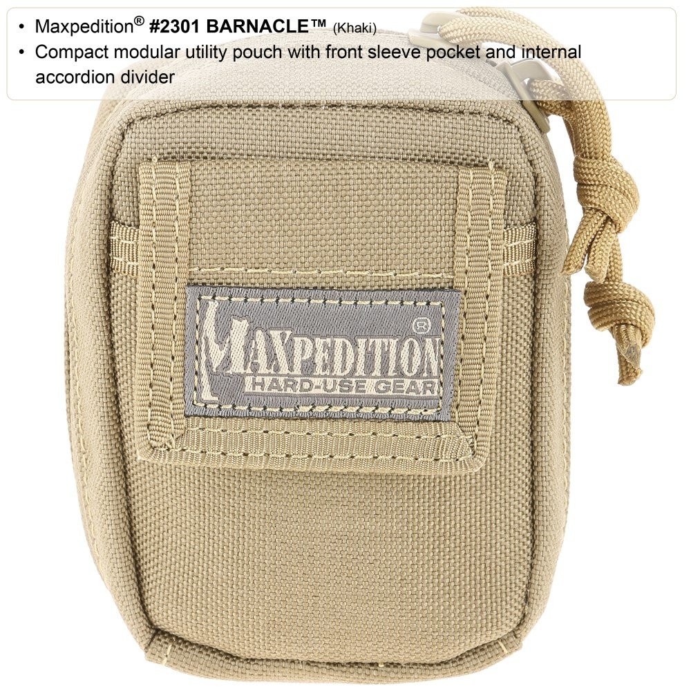 Maxpedition Barnacle Compact Utility Pouch (Black) One Size, Black