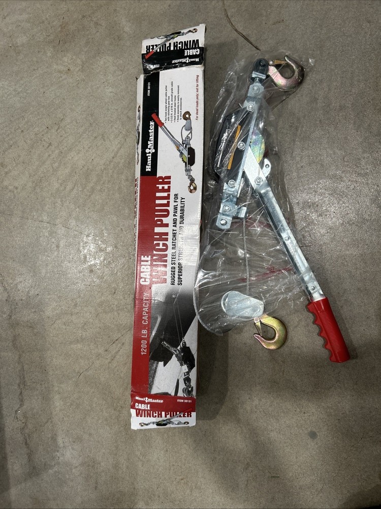 HAUL MASTER CABLE WINCH PULLER 1200 LB CAPACITY, ITEM #30131