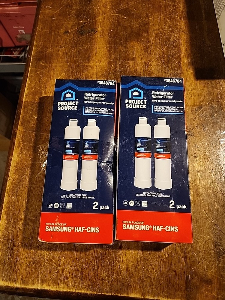 Project Source 3846784 Refrigerator Water Filter 4 Pack (2 Packs Of 2)