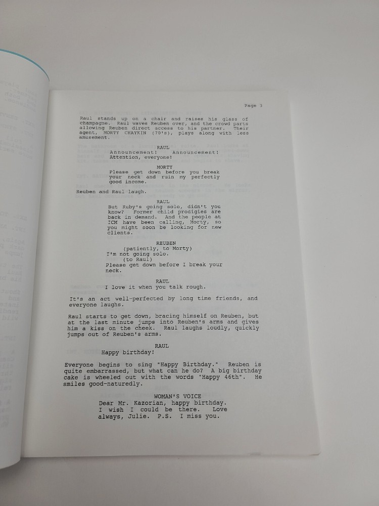 DEAR PROFESSOR / J. G. Arata 1990's Unproduced Screenplay movie script