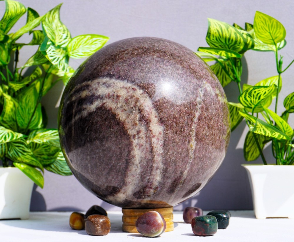 Large 170MM Pink Ruby In Spinal Matrix Stone Healing Mineral Metaphysical Sphere