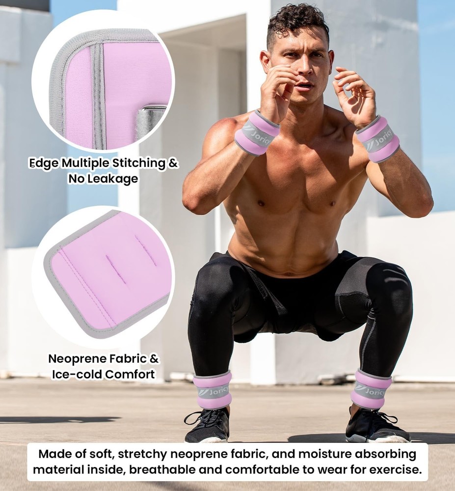 4 LBS Adjustable Ankle Weights for Supercharged Workouts - Elegant Light Purple