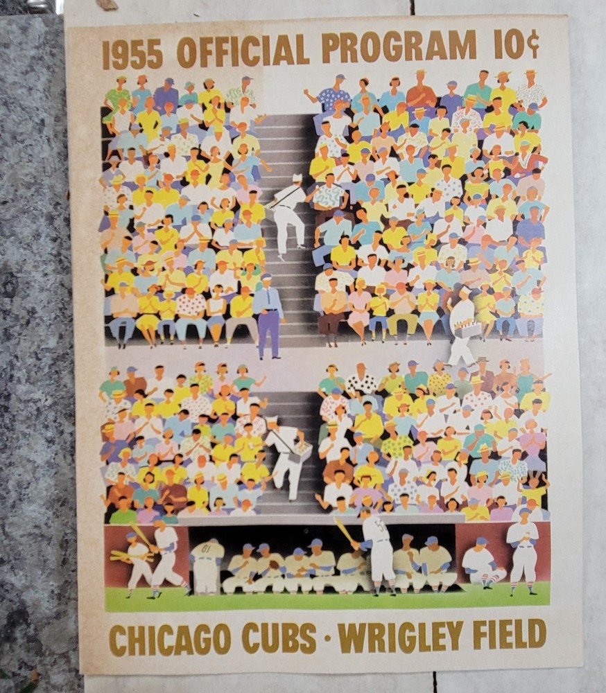 WOW!!! 1955 Brookly @ Cubs Program Scorecard