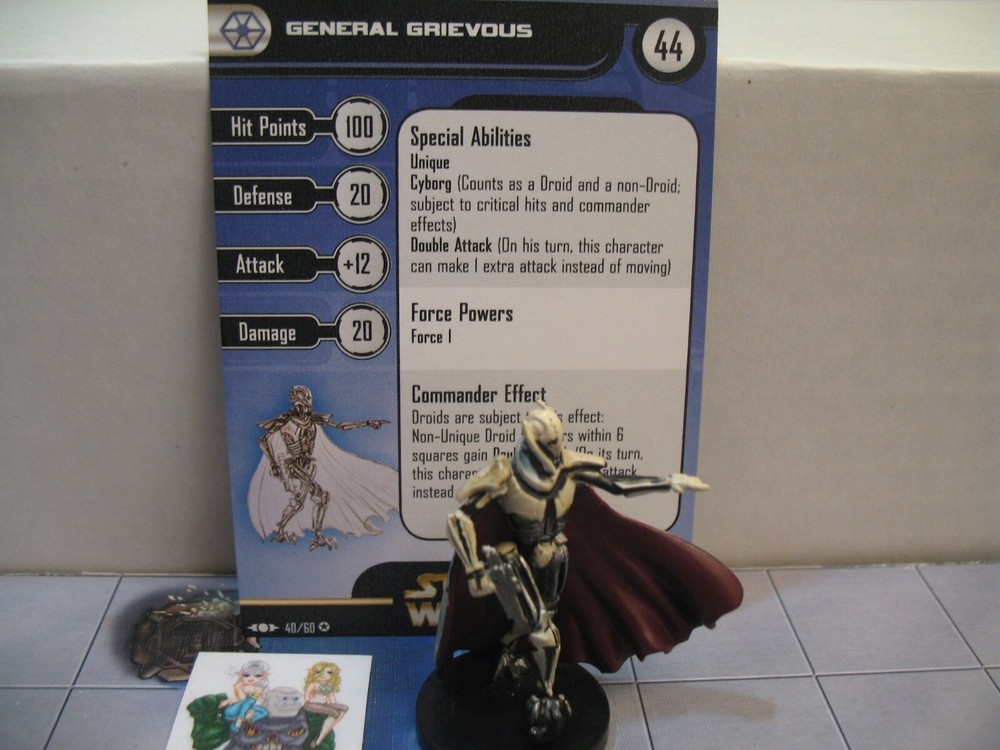 =Star Wars Miniatures CLONE STRIKE General Grievous 40/60 with card=