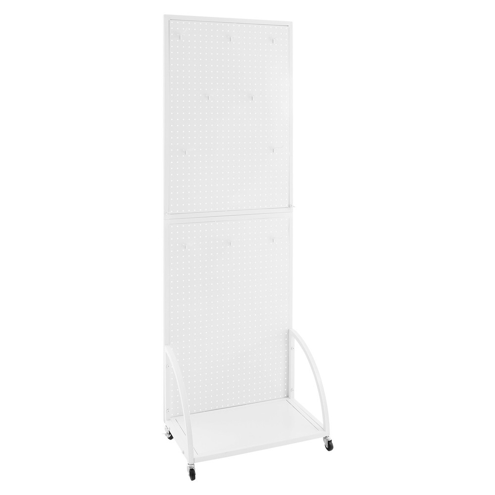 Merchandise Display Rack Retail Pegboard Rack White Iron Pegboard Display Stand