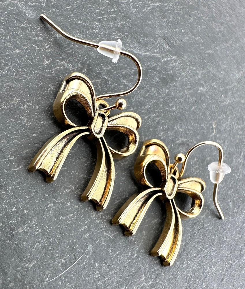 Gold Tone Bow Earrings