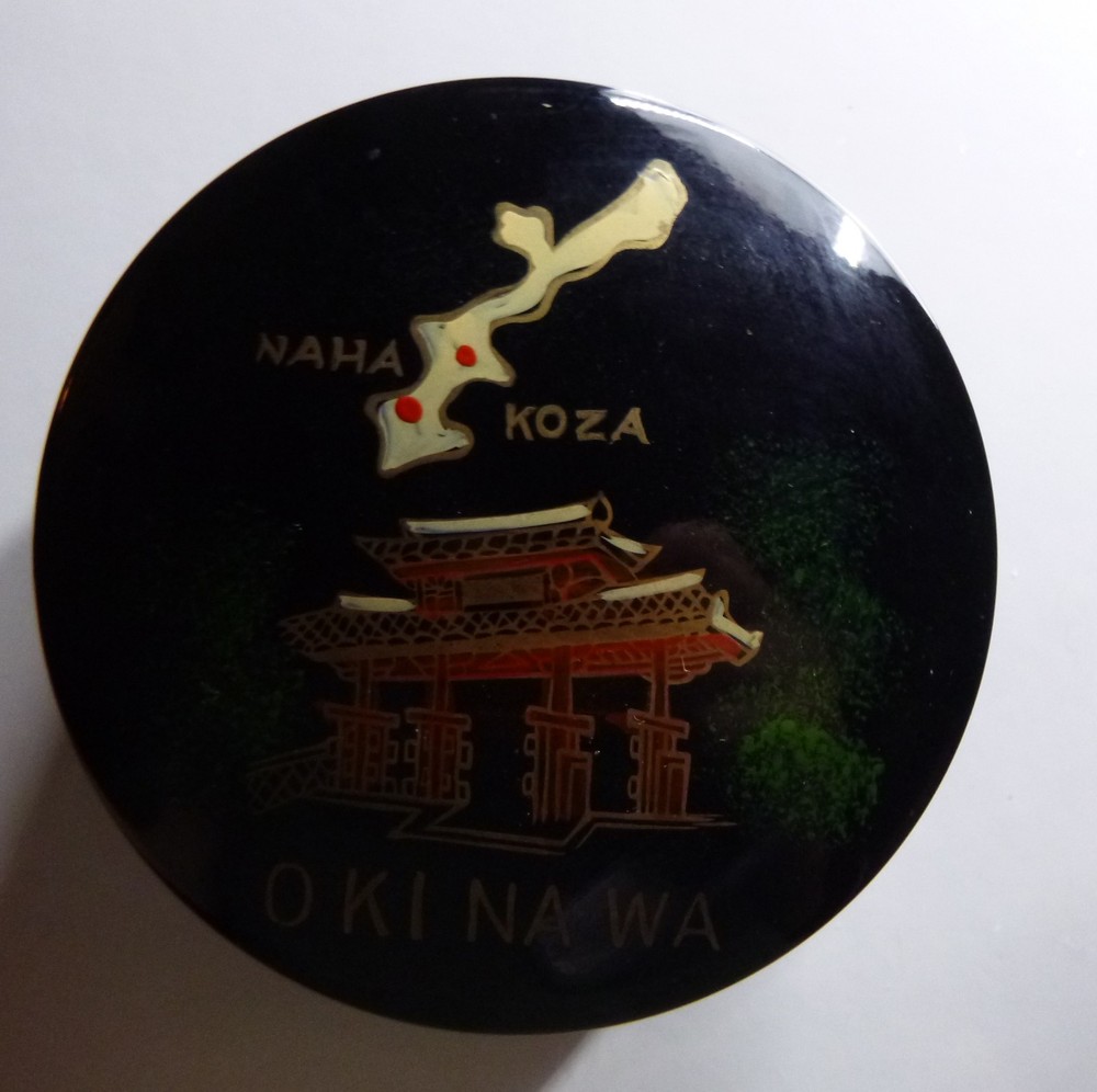 MCM Japanese Lacquer Six Coasters Container Okinawa
