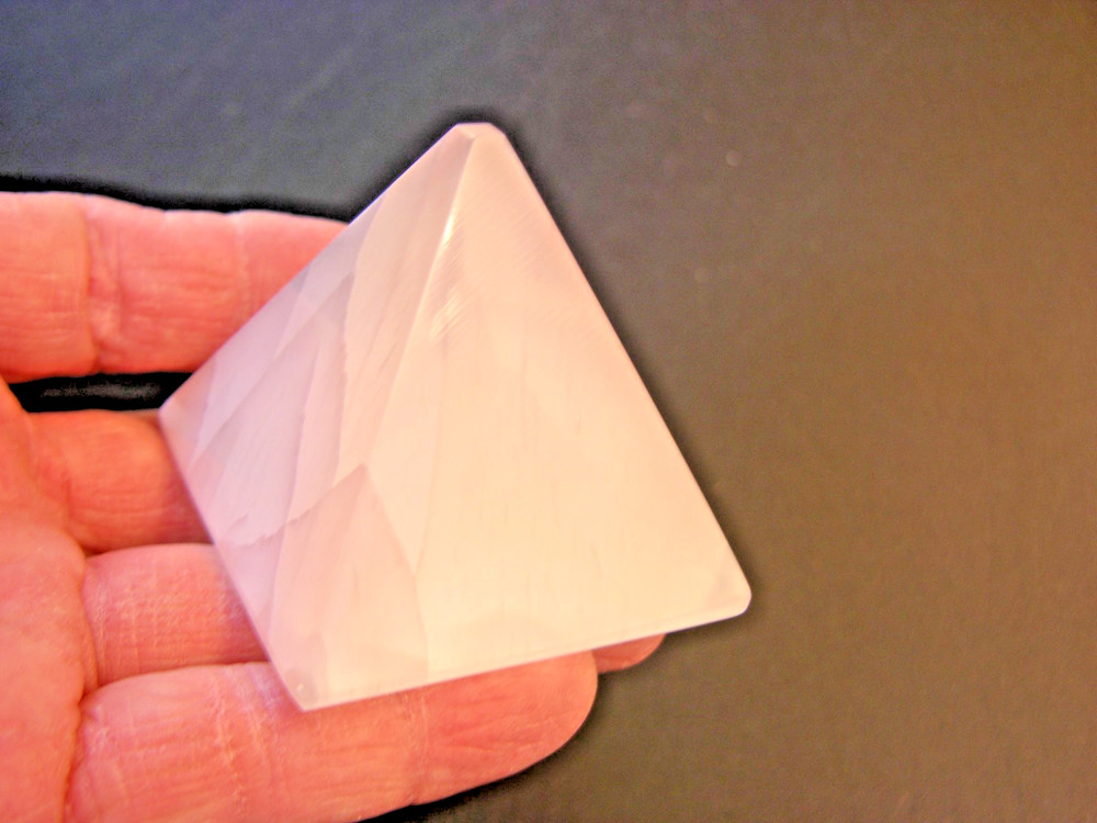 Selenite crystal pyramid 2-2.5"