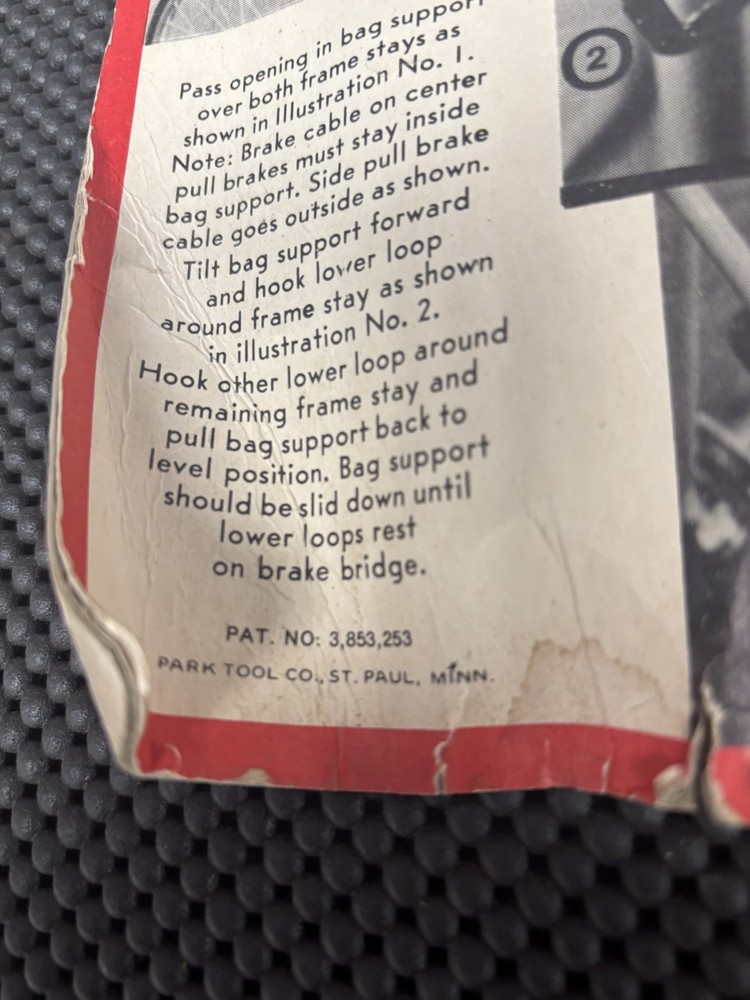 NOS PARK TOOL REAR BAG SUPPORT