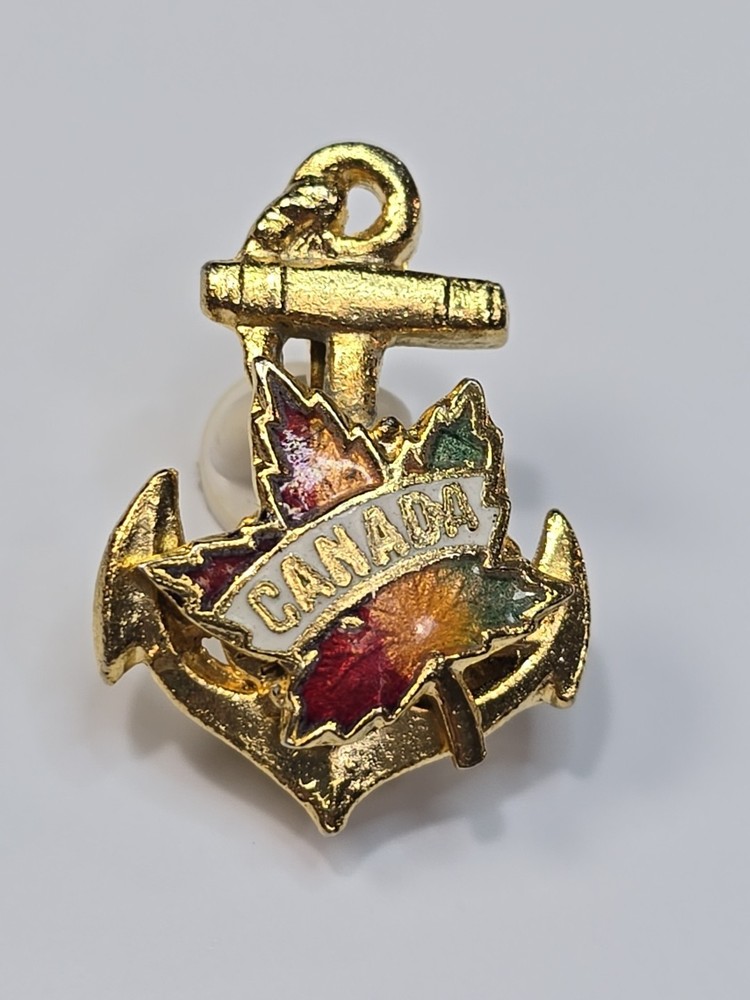 Canada Maple Leaf & Anchor Souvenir Lapel Pin