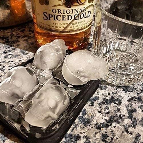 3D Skull Silicone Ice Cube Mold - 1.6'' Easy Release Flexible Silicone