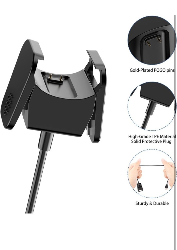 Meliya Fitbit Charge 3/4 Charger Cable - 3.1ft USB Dock Replacement