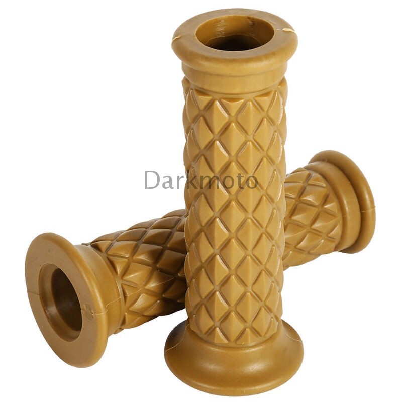Motorcycle Rubber Hand Grips 1" 7/8" Handlebar Grip Vintage Diamond Pattern
