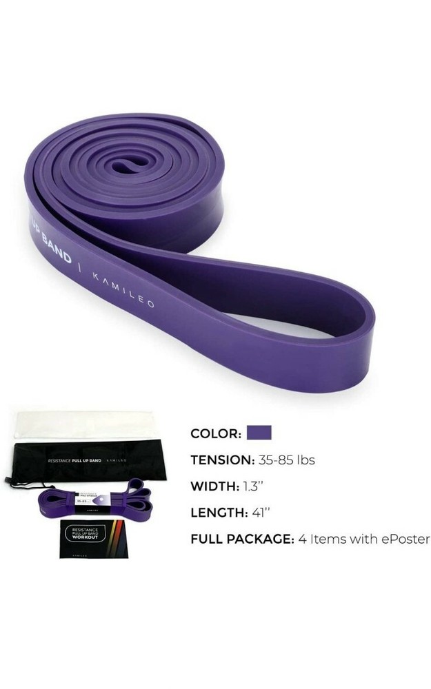 Kamileo Resistance Pull Up Band 35-85lbs - purple