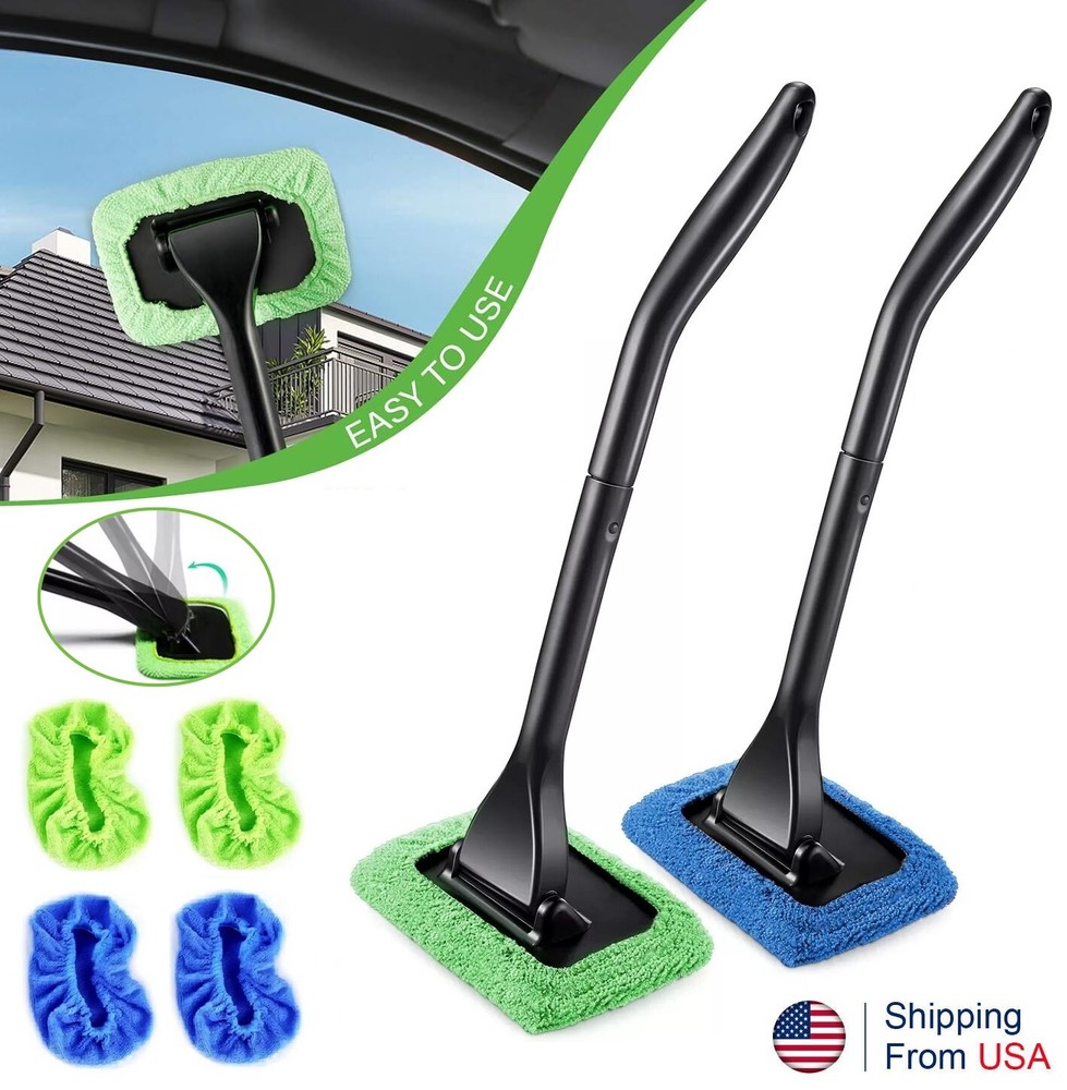 6× Window Windshield Cleaning Tool Microfiber Car Wiper Cleaner Glass Brush US