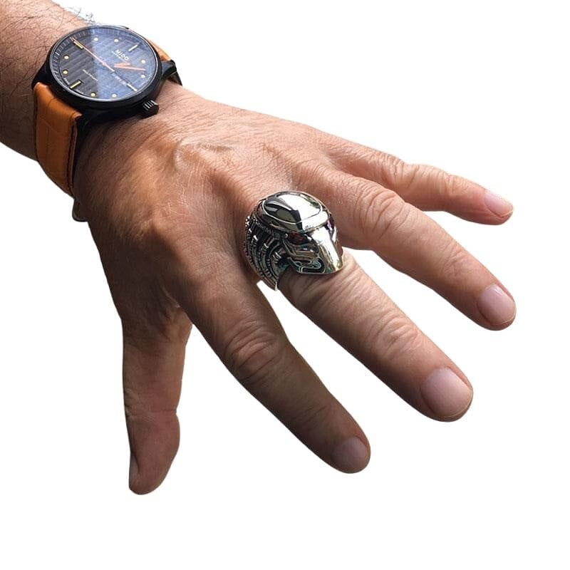 Sterling Silver Predator Head Ring