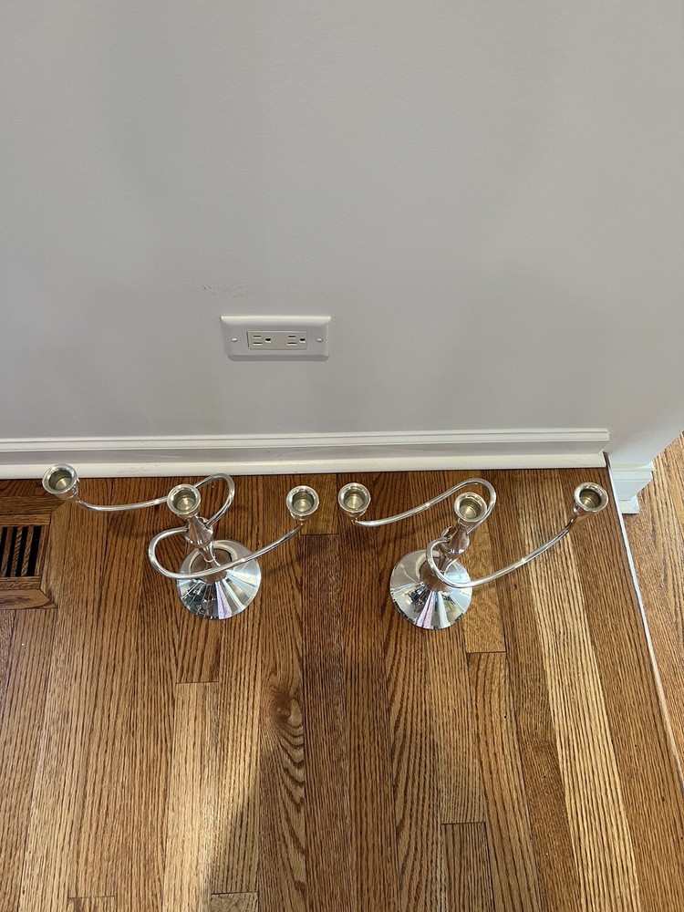 International Sterling Twisted Candelabras Pair