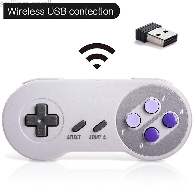 2.4G Wireless SNES Super Controller & Receiver for Windows PC MAC Raspberry Pi
