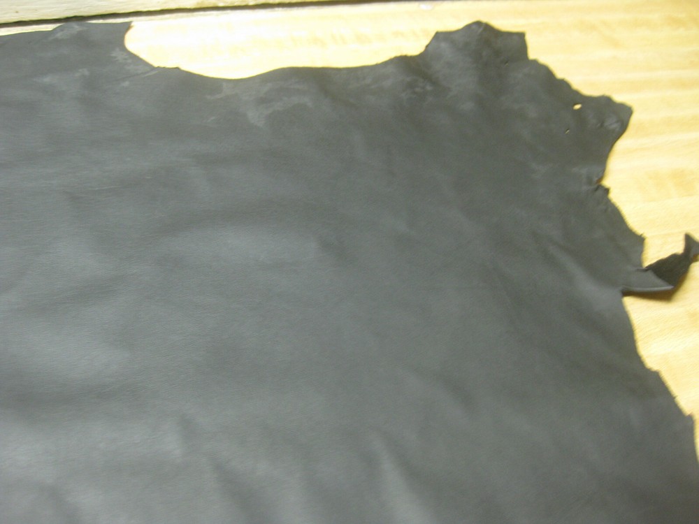 Black Italian Lamb Leather Hide #0009083