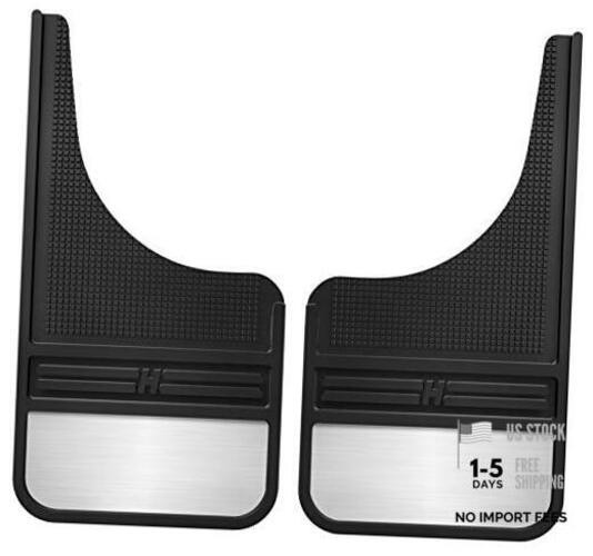 Universal Muddog Mud Flaps | Rubber Front Mud Flaps - 12" w/Weight - Black |