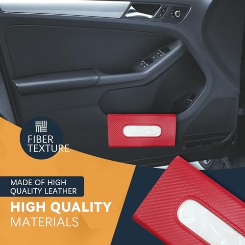 Car Tissue Holder, Sun Visor Organizer, Rectangular Sun Visor Napkin, Red