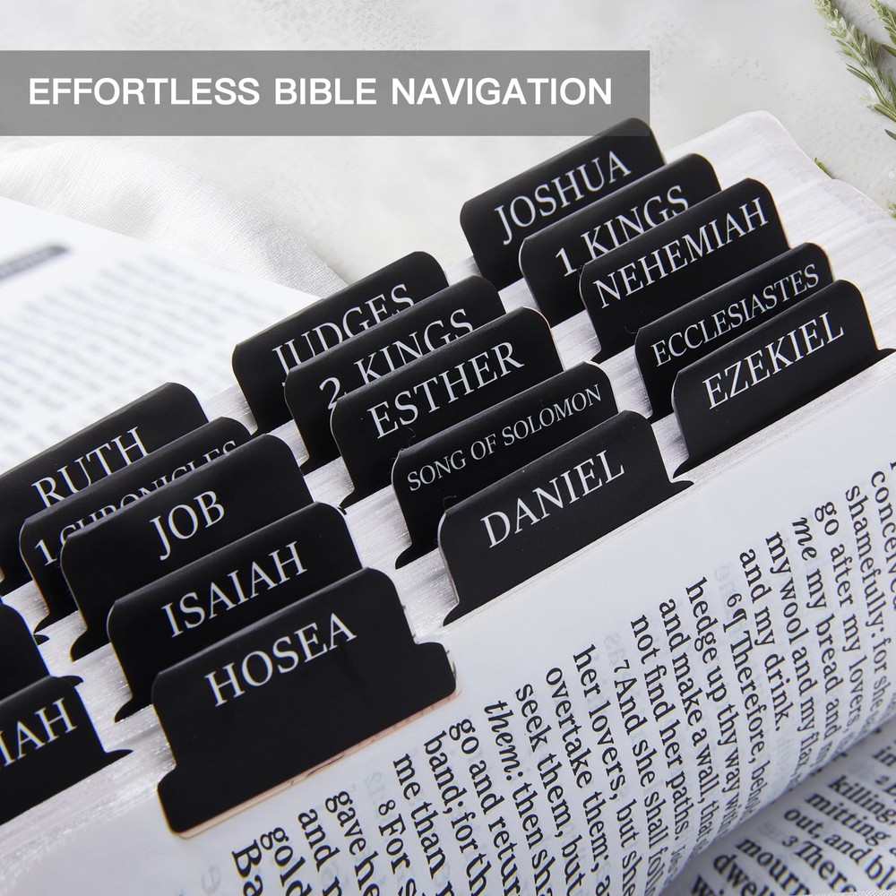 Laminated Bible Tabs for Women & Men - Large Print Study E-night