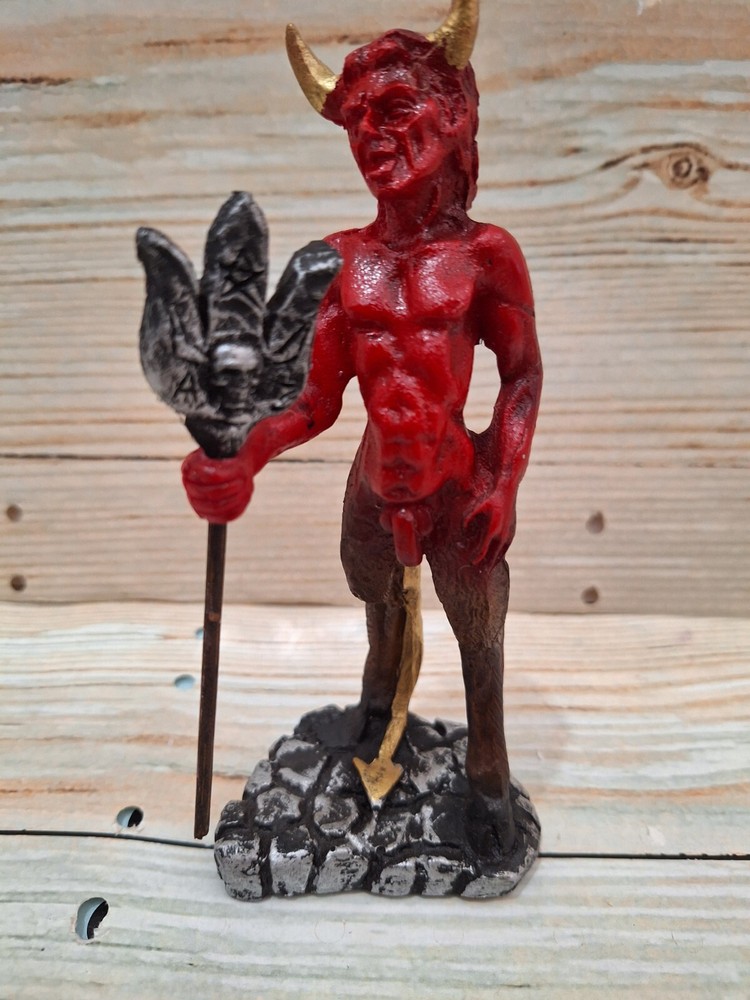 Satan Size 7" Color Red / Resin/ Devil / Evil / Statue Figurine Handmade