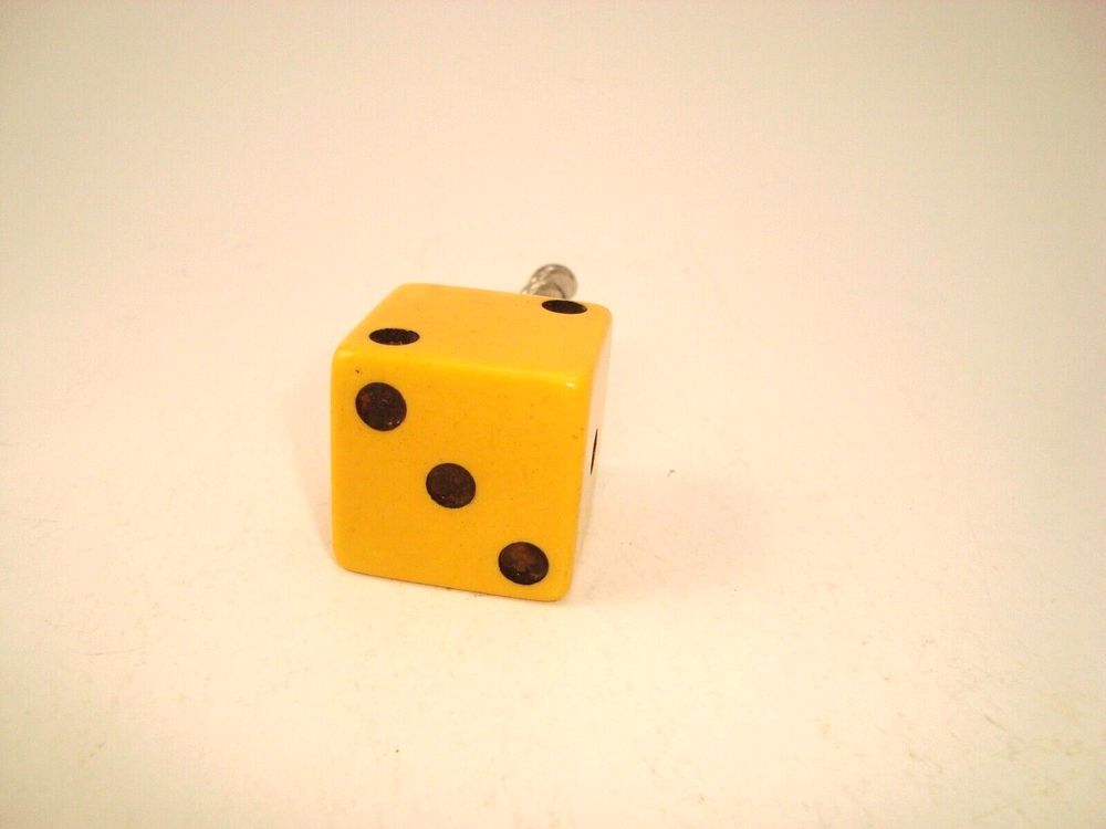 Art Deco Yellow Bakelite Dice Die Wine Bottle Corkscrew