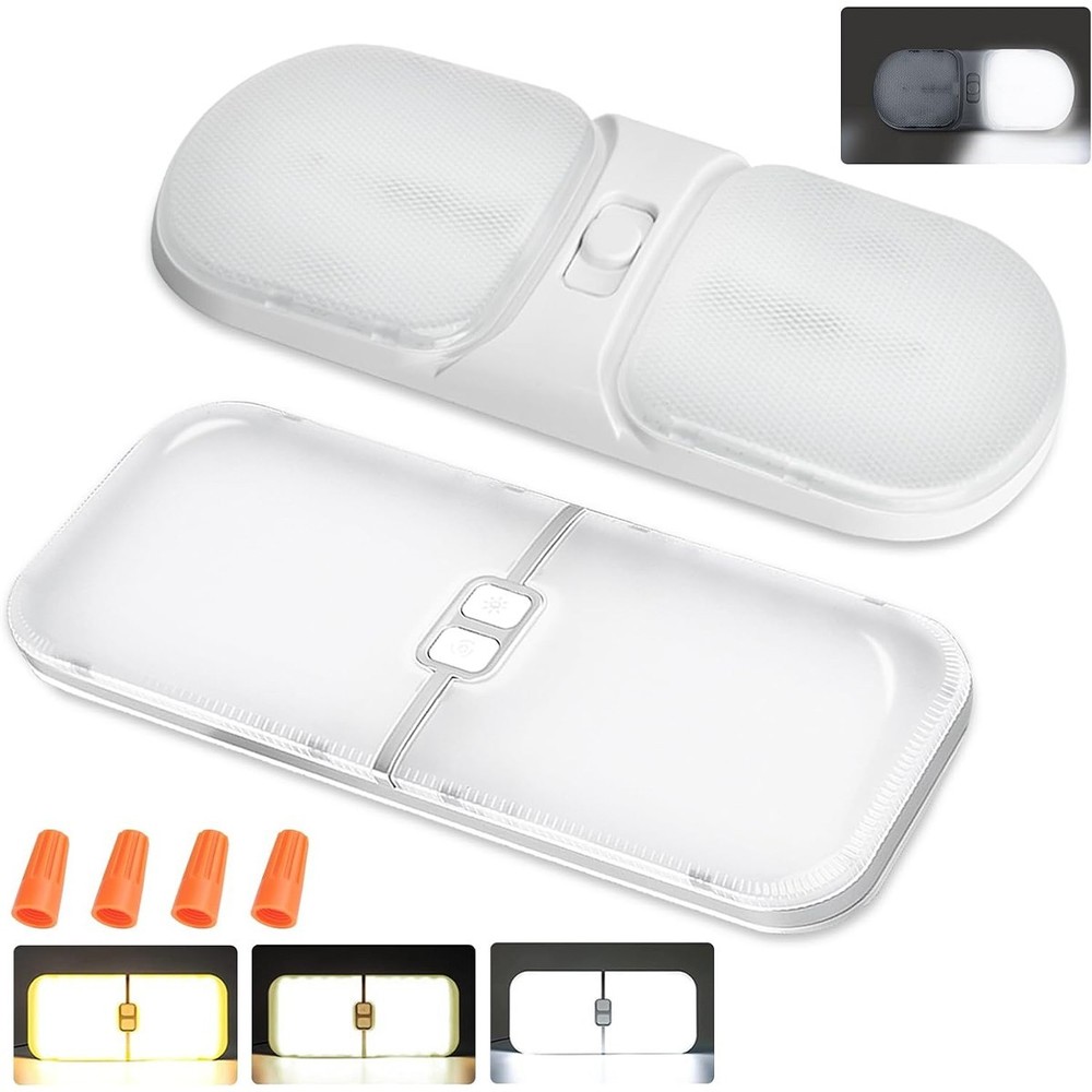 4 Pack RV Interior LED Light 12V Switched Dimmable Ceiling Light Fixture Camper