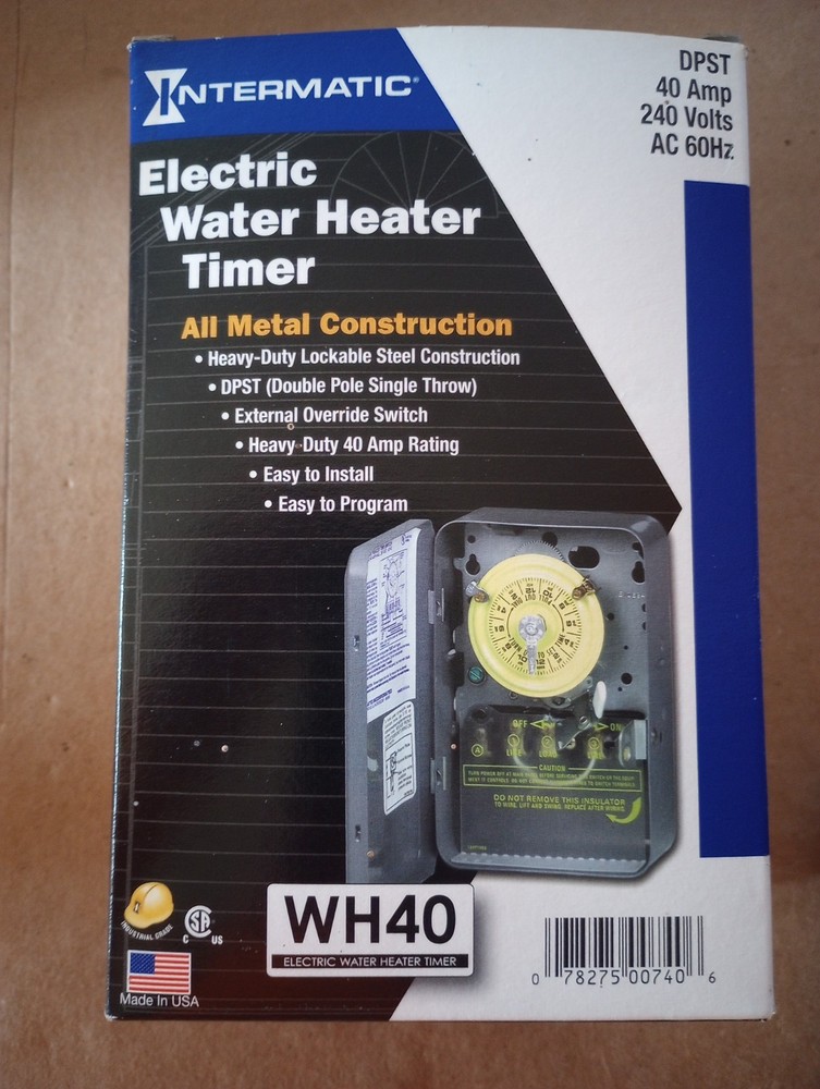 Intermatic WH40 Electric Water Heater Timer ~The Little Gray Box, new in box