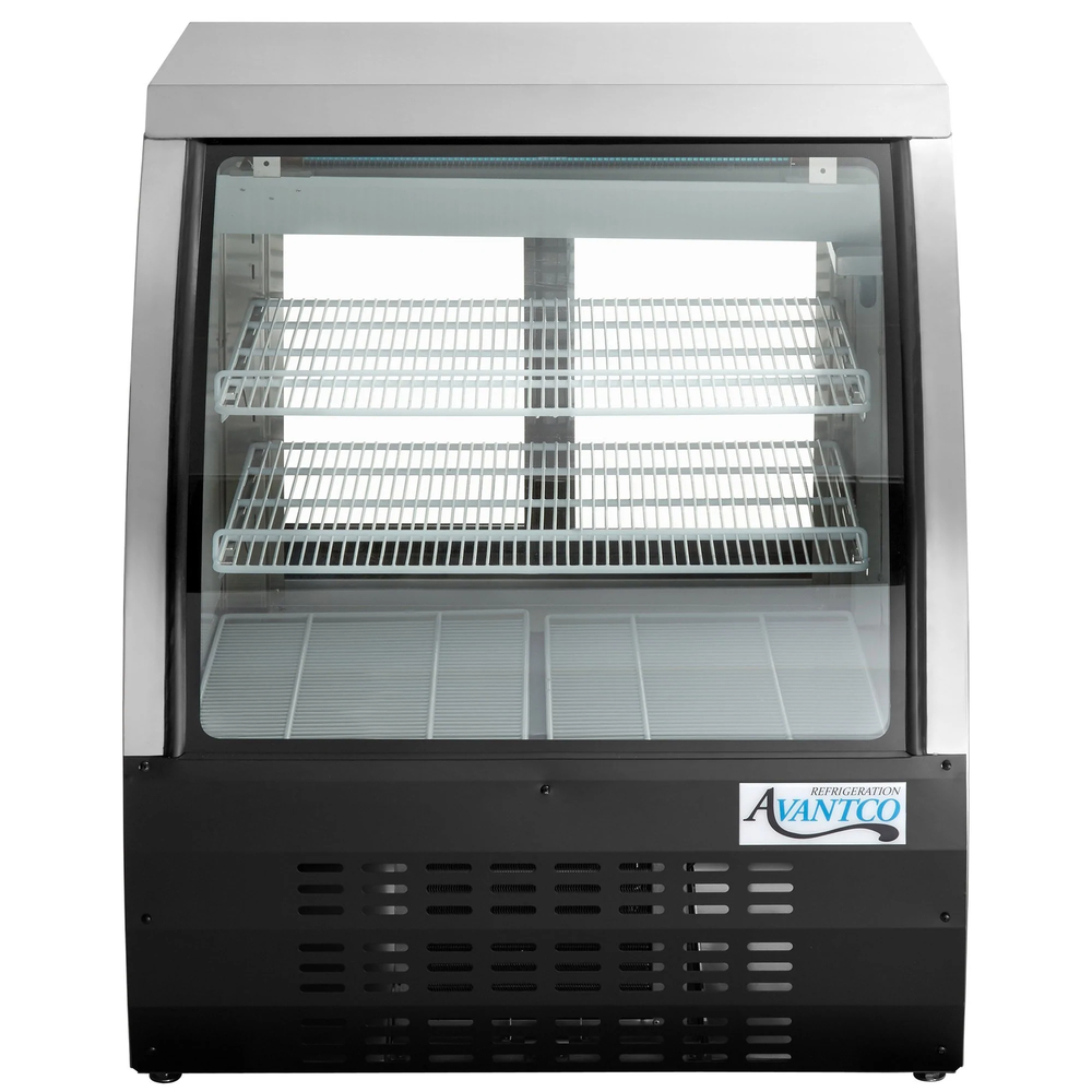 36" Black Curved Glass Refrigerated Deli Case