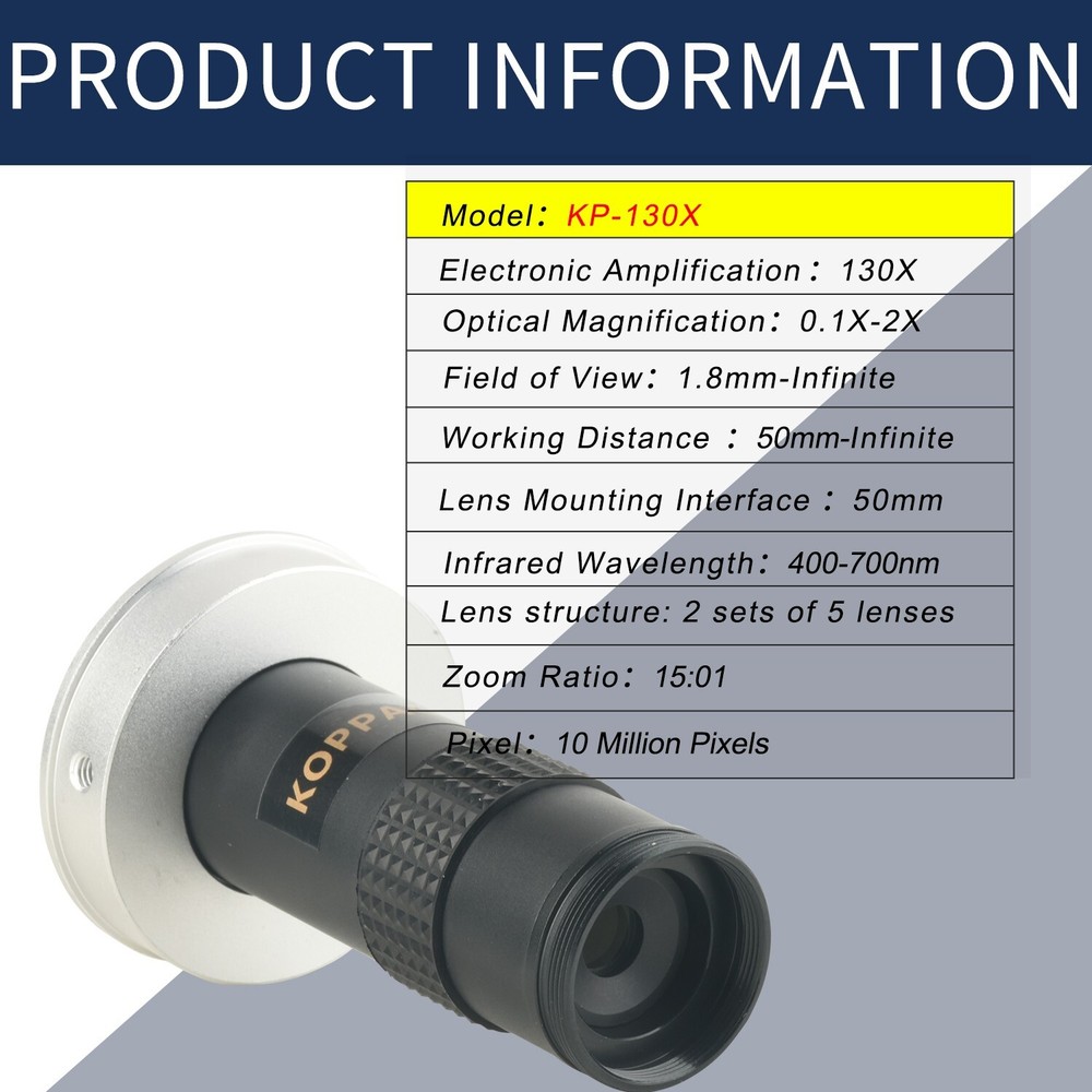 KOPPACE 130 Times Magnification Microscope Lens High-Definition Imaging Standard