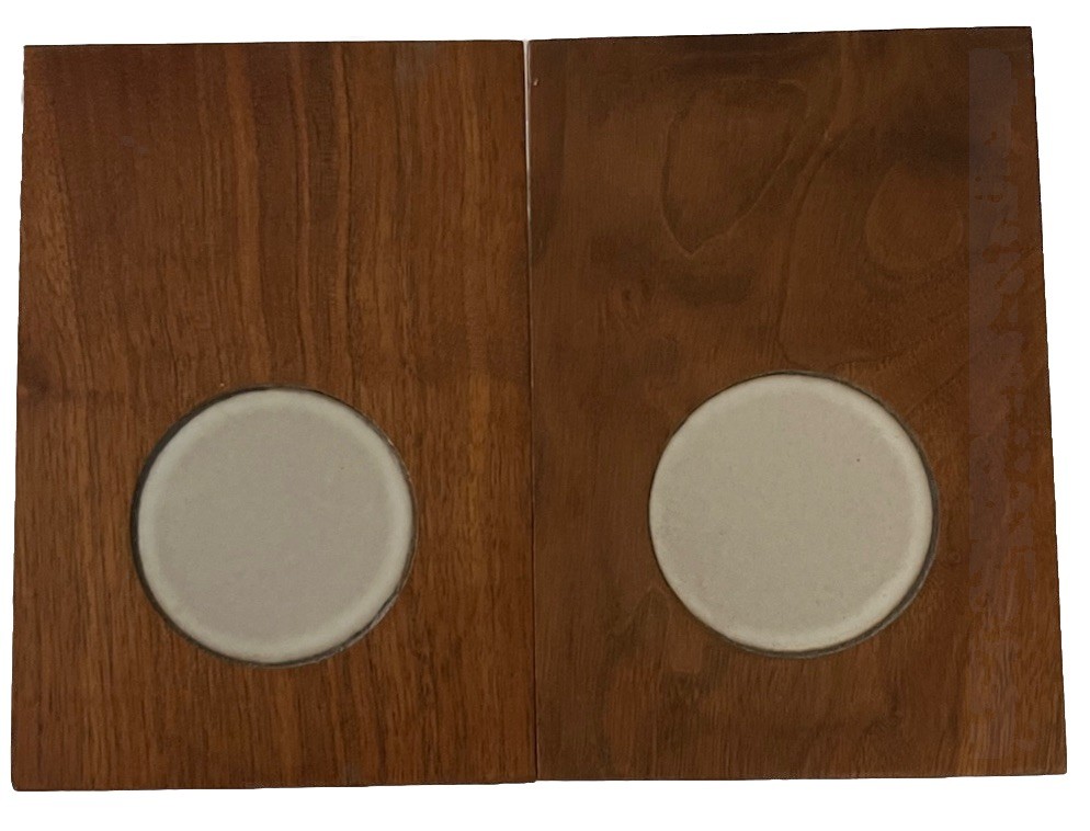 Gordon Jane Martz For Marshall Studios Ceramic Tile Walnut Bookends MCM 1960s