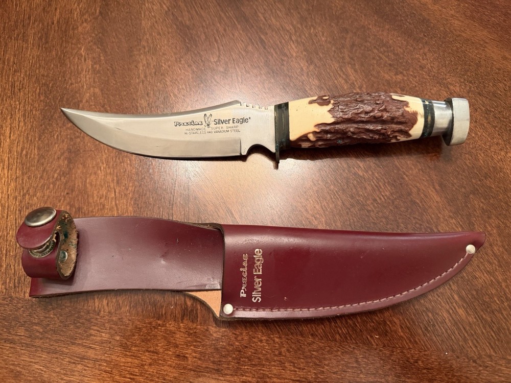 Precise Silver Eagle 10325 Vinatge Handmade Fixed Blade Knife Sheath