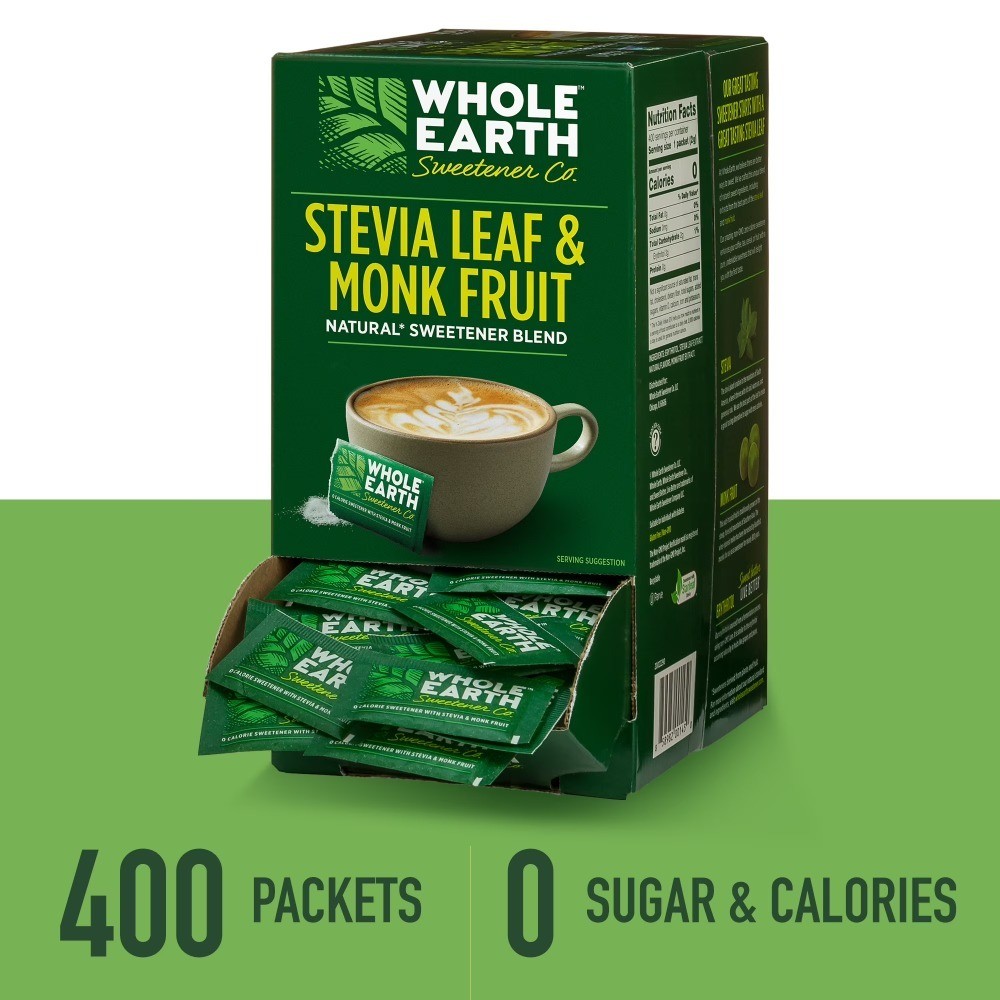 Stevia & Monk Fruit Zero Calorie Sweetener, 400 Packets