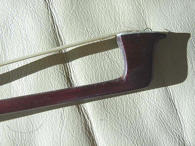 VINTAGE VIOLIN BOW WITH ABALONE INLAYS