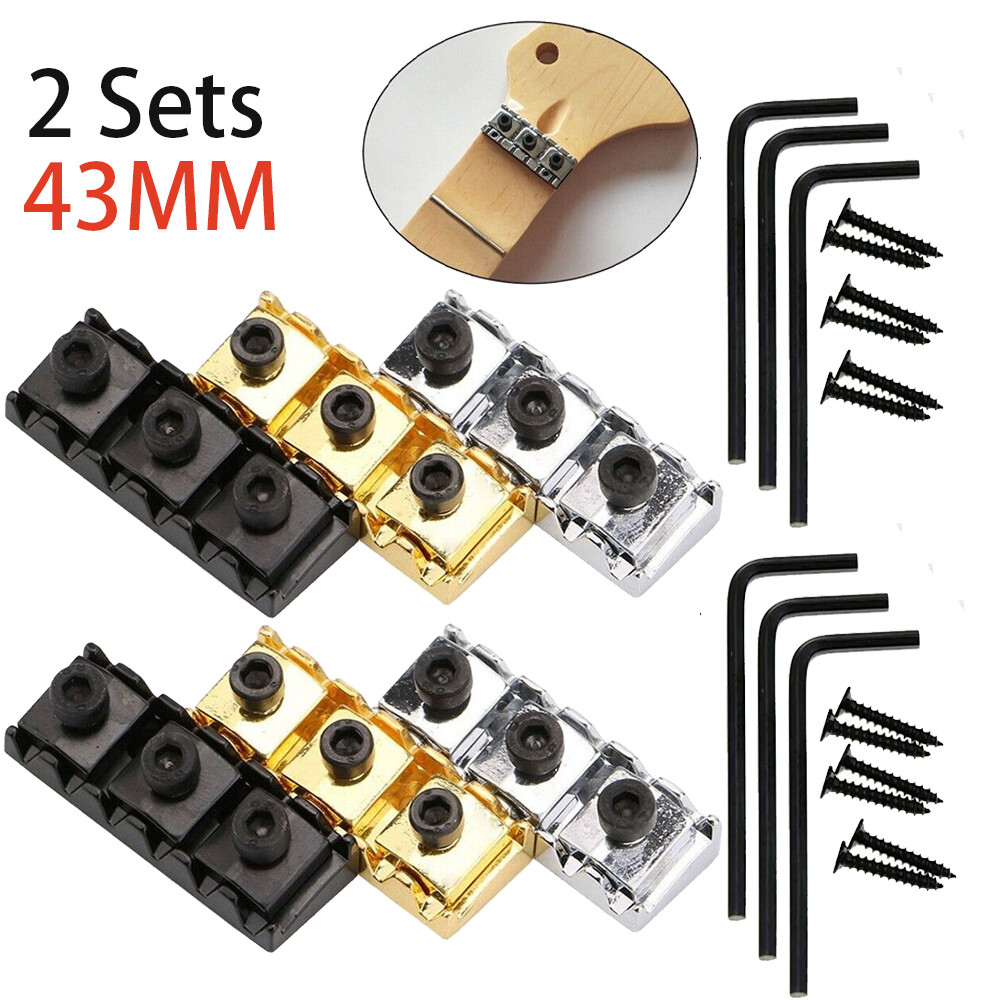 2 Sets Guitar Locking Nut 43mm String Lock For Floyd Rose Tremolo Bridge US