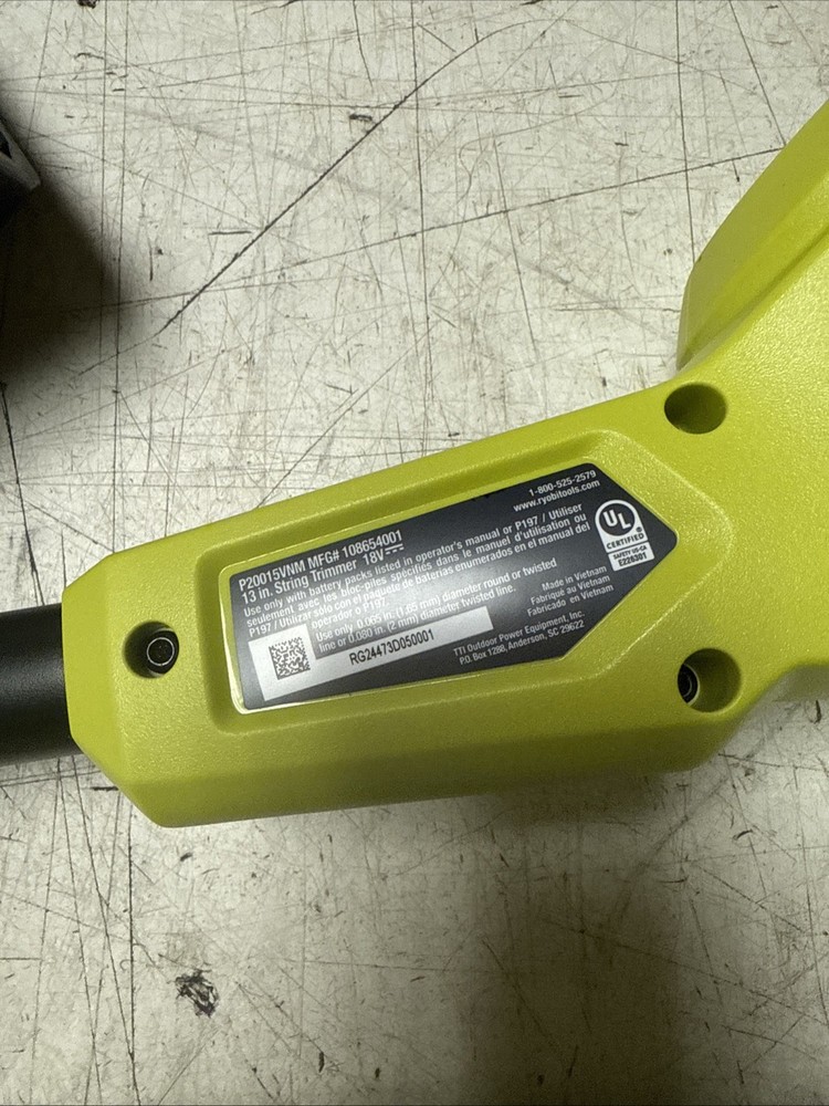 Open Box RYOBI 13" 18V String Trimmer P20015VNM